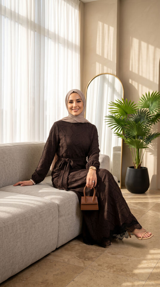 MİRA ELBİSE KAHVE