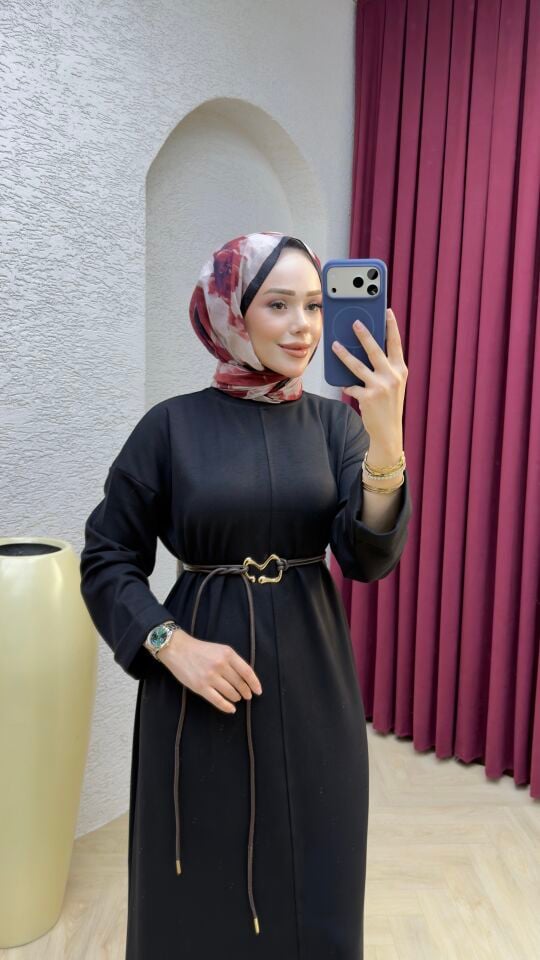 MİLA BASİC OYSHO KUMAŞ  ELBİSE SİYAH