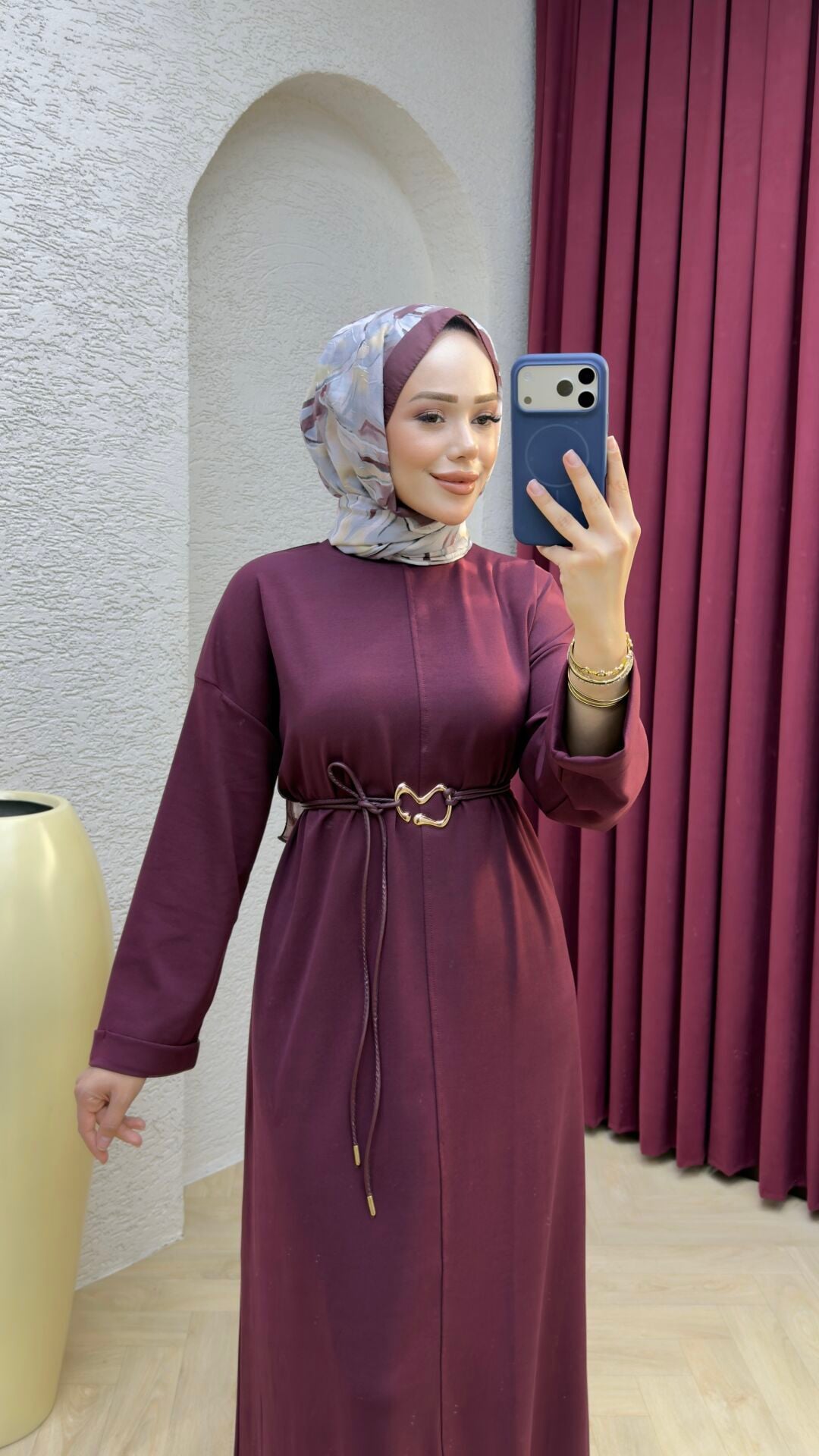 MİLA BASİC OYSHO KUMAŞ  ELBİSE BORDO