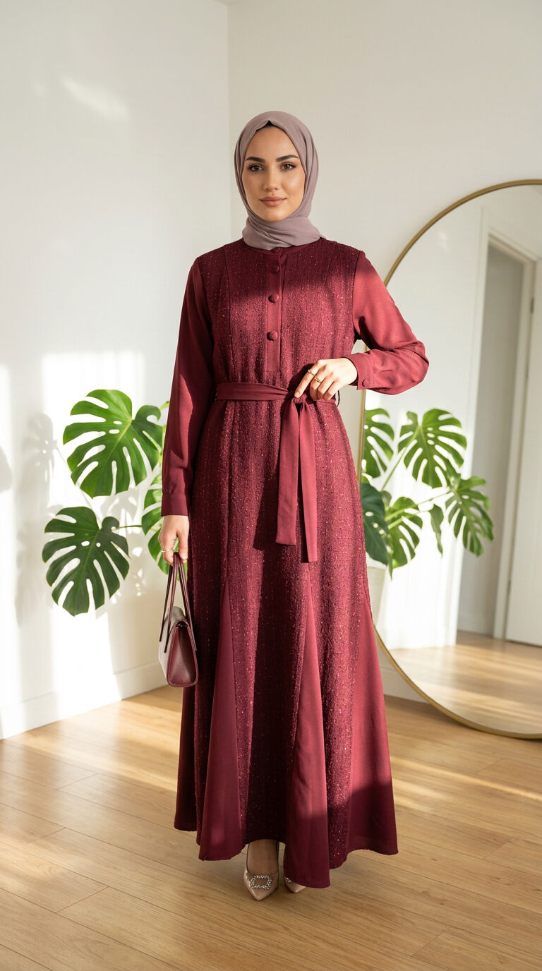 VERA ELBİSE BORDO