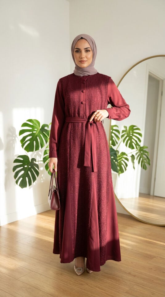 VERA ELBİSE BORDO
