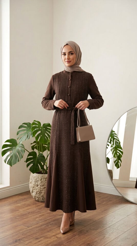 VERA ELBİSE KAHVE